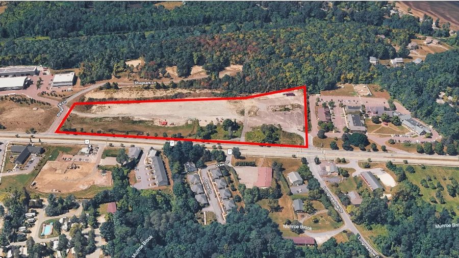 The Rice Lumber site — fifteen cleared acres at the northern gateway to the village